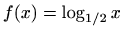 $  	f(x)=\log _{1/2} x $