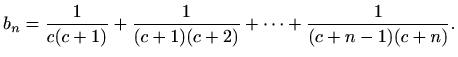 $\displaystyle a_n=\displaystyle \sum_{k=2}^{n+1}\ln\left(1-\frac{1}{k^2}\right).$