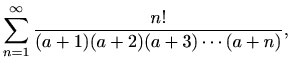 $ \displaystyle \sum_{n=1}^{\infty} \frac{4^n  (n!)^2}{(2n)!}$