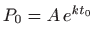 $ P_0=A  e^{kt_0}$