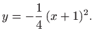 $\displaystyle y=-\frac{1}{4}  (x+1)^2.
$