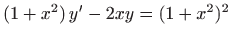 $ (1+x^2) y'-2xy=(1+x^2)^2$