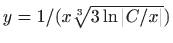 $ y=1/(x\sqrt[3]{3\ln
\vert C/x\vert})$