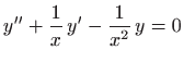 $\displaystyle y''+\frac{1}{x}  y'-\frac{1}{x^2}  y=0
$