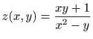 $ z(x,y)=\displaystyle \frac{xy+1}{x^2-y}$