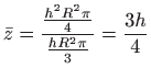 $\displaystyle \bar{z}=\frac{\frac{h^{2}R^{2}\pi }{4}}{\frac{hR^{2}\pi }{3}}=\frac{3h}{4}$