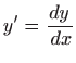 $ \displaystyle y^{\prime }=\frac{dy}{ dx}$